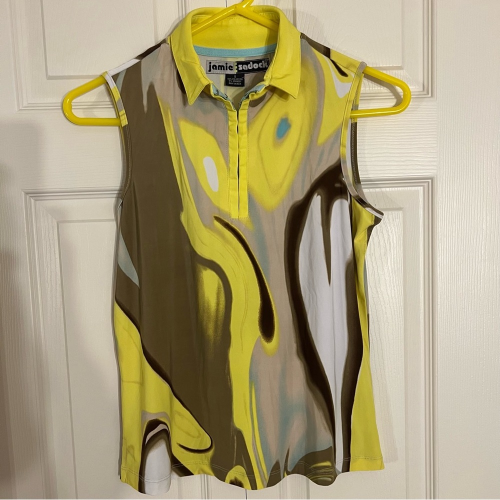 Jamie Sadock, abstract sleeveless shirt, EUC , size small